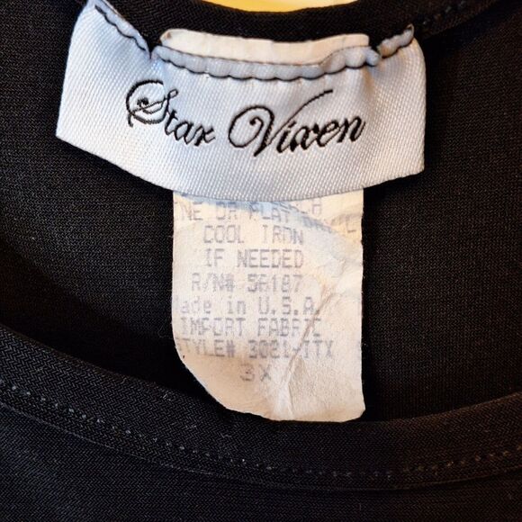 Star Vixen Womens Size 3X Pullover Dress Flutter Sleeve Elastic Waist Black Goth - Picture 5 of 7